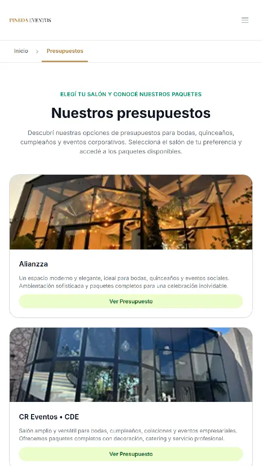 Vista mobile de Pineda Concepción
